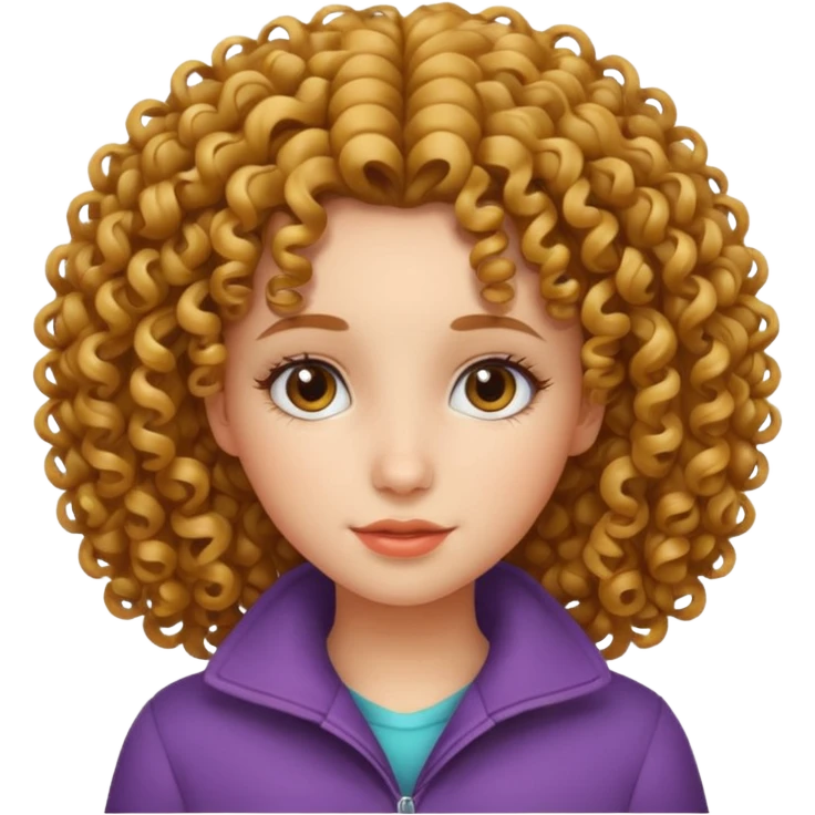 Dios con una niña de rulos emoji