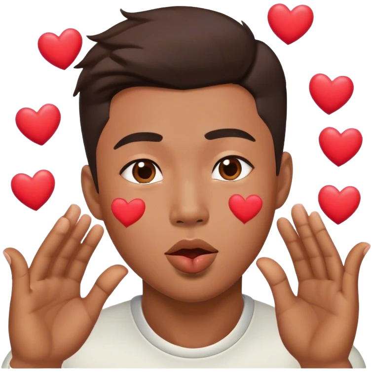 asian man flying kisses hearts emoji