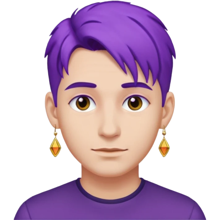 purple haired man with earrings emoji