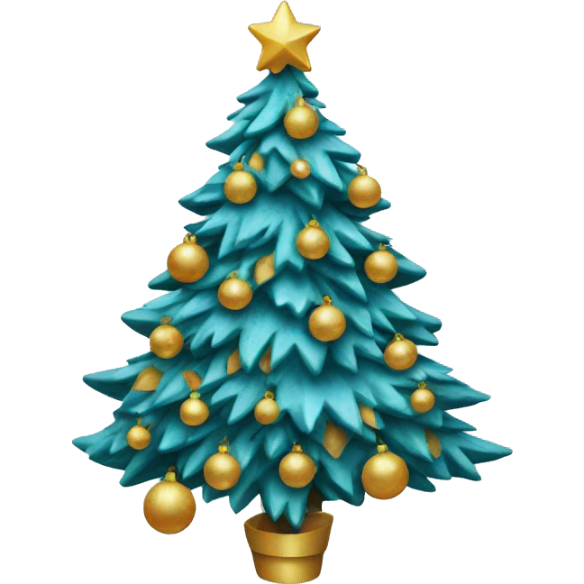 Decorated Christmas tree blue emoji
