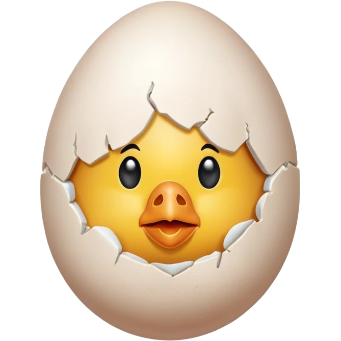 chiken egg with face and feet emoji