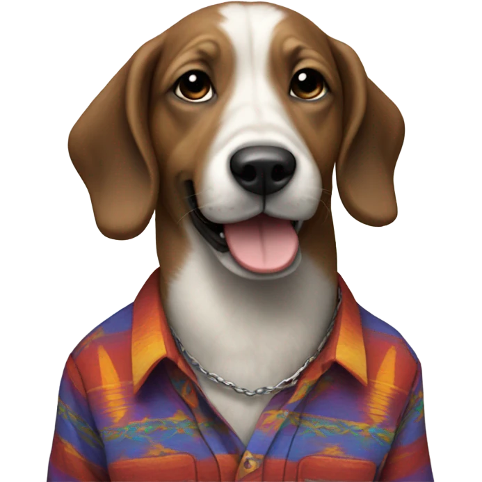 Dog wearing a Willie Nelson shirt emoji
