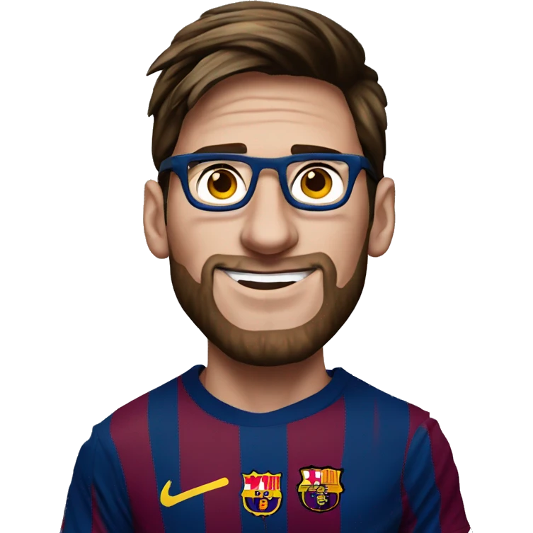 Messi con lentes emoji