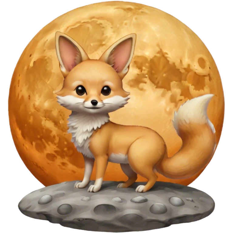 fennec on the moon emoji