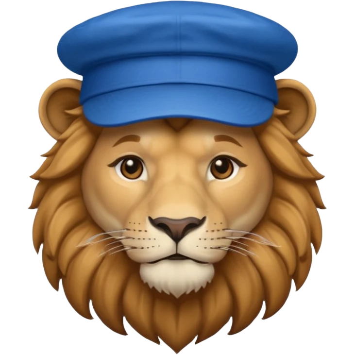 lion with blue hat and shirt emoji