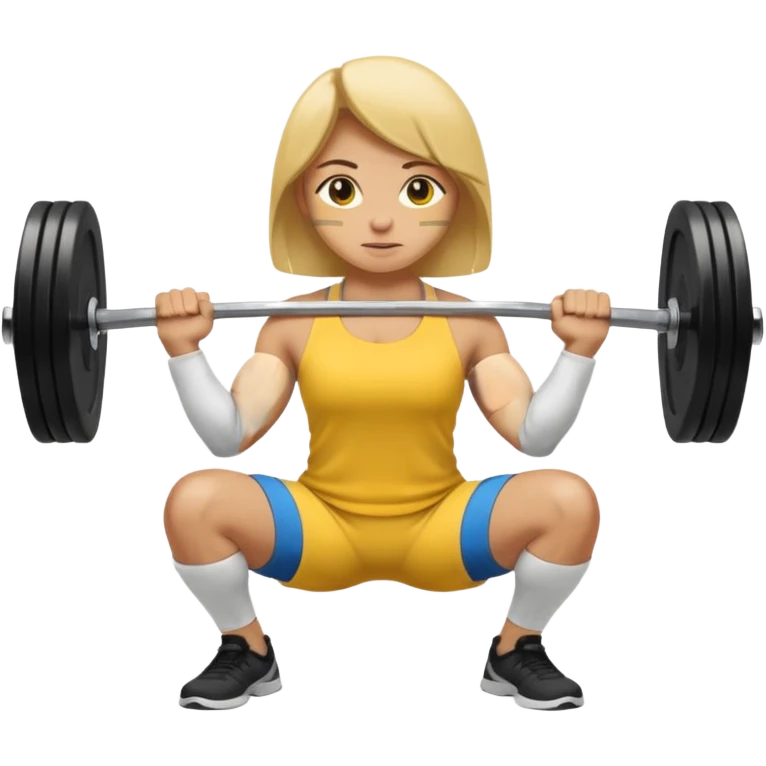 squat with barbell - yellow emoji emoji