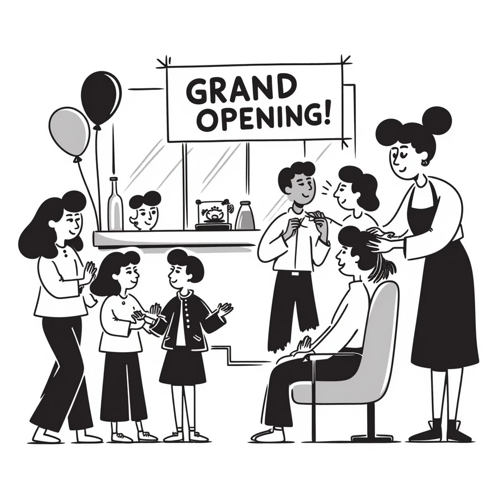 discount, event, customer attraction for hair salon marketing emoji