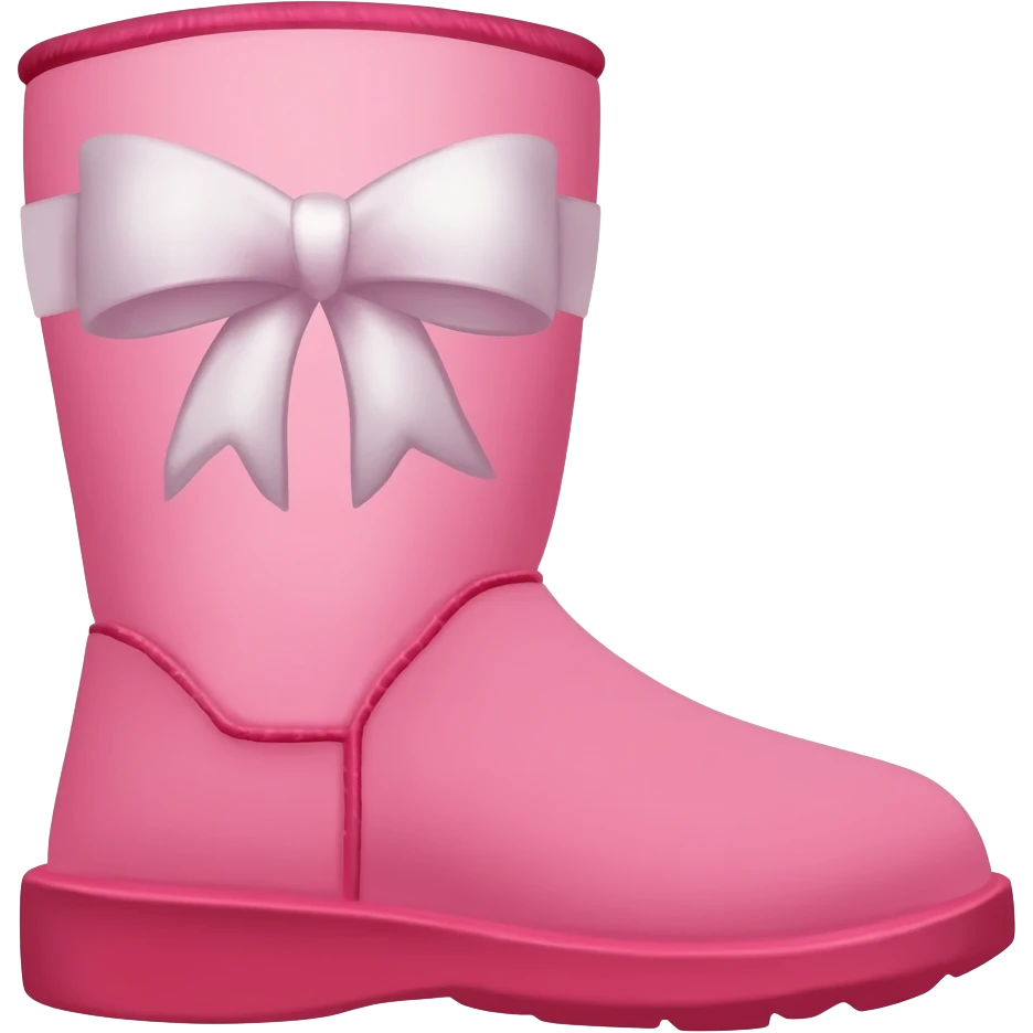 Pink Ugg with white bow clear emoji