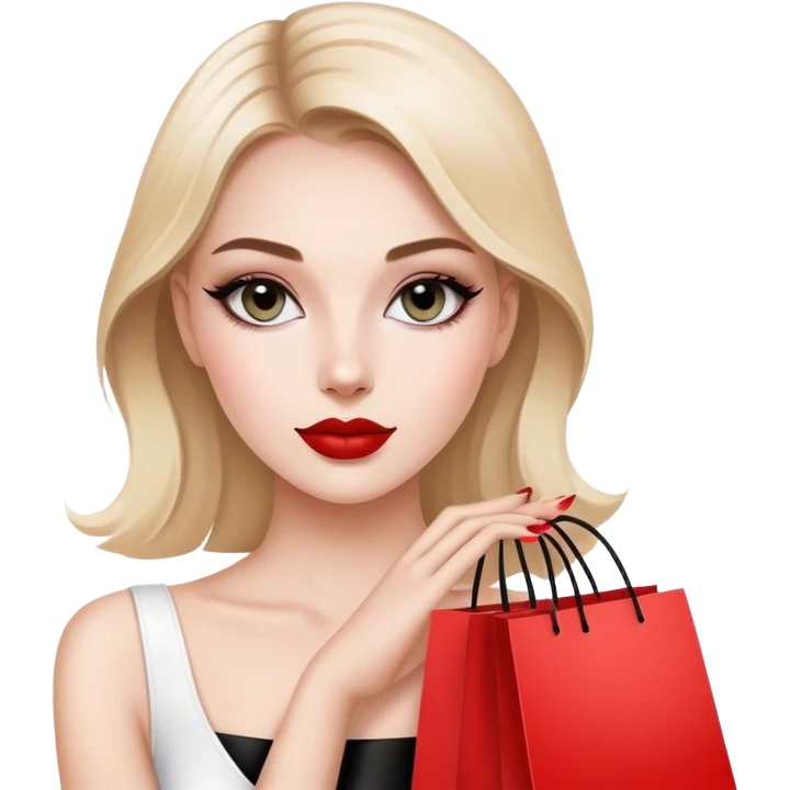 A girl with Sephora shopping bags emoji