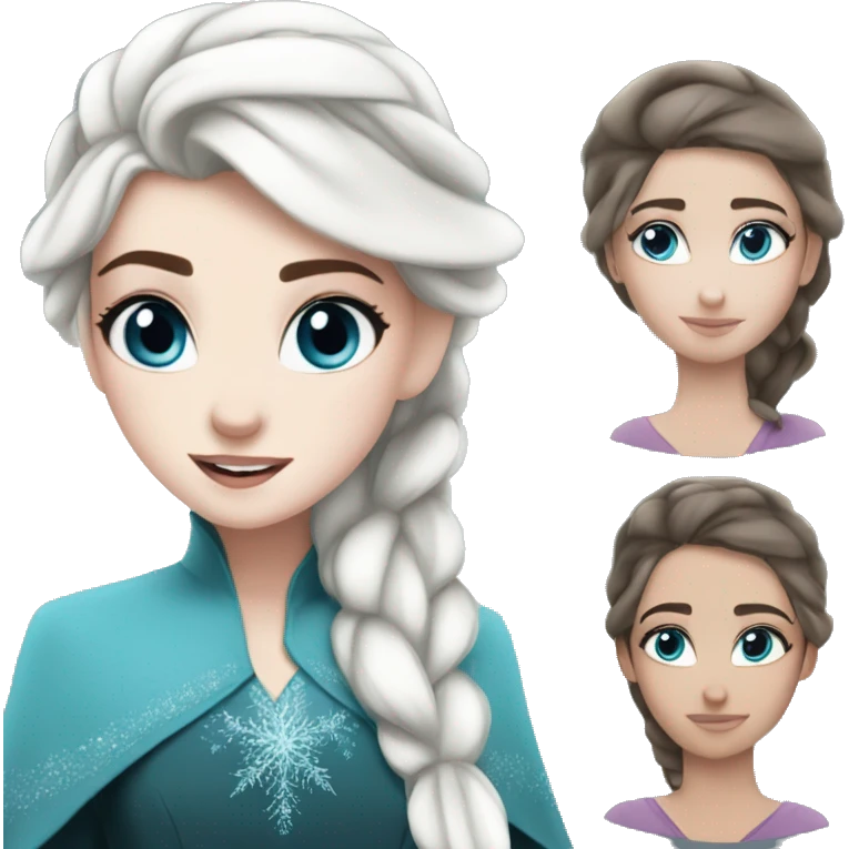 Hijabi elsa princess freckless blue eyes snow emoji