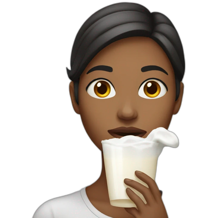 Woman with milk on her mouth emoji