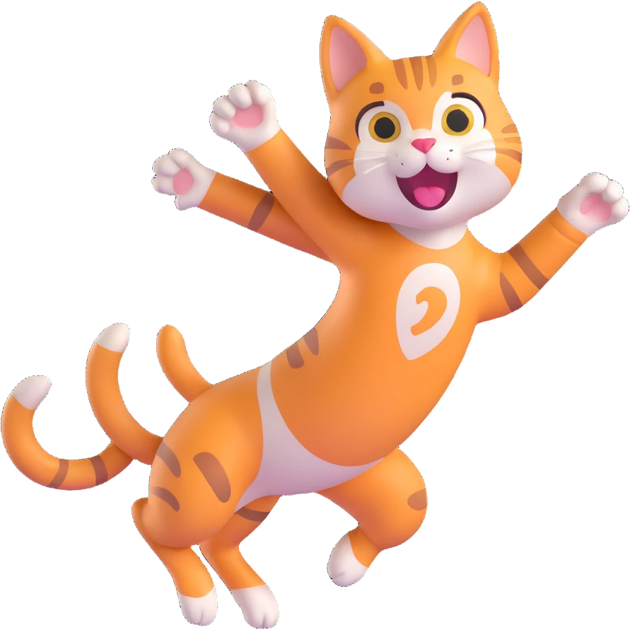cat launching a playful attack emoji