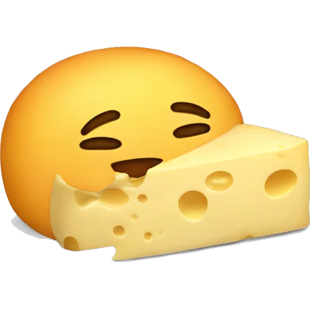 sleeping emoji as cheese emoji