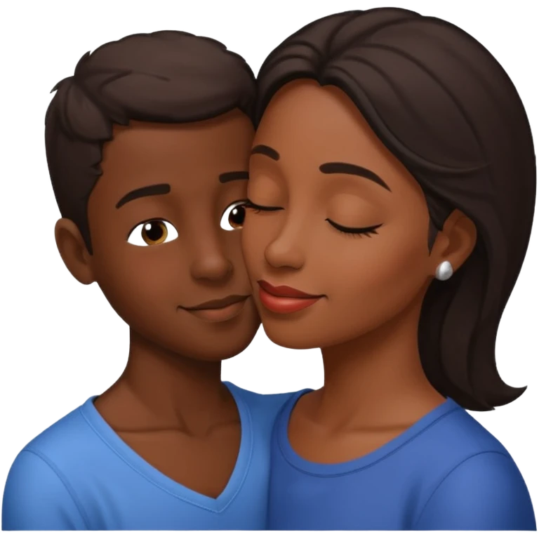 Mulher beijando testa do filho  morenos emoji