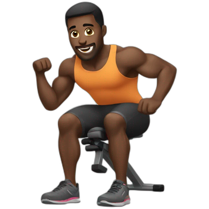 black man working out emoji