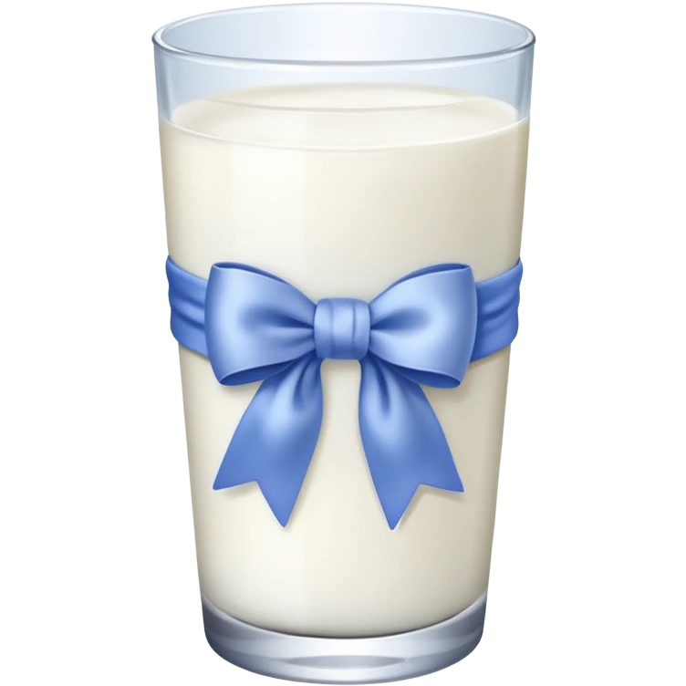 Glass of milk with a Periwinkle bow wrapped around the glass  emoji