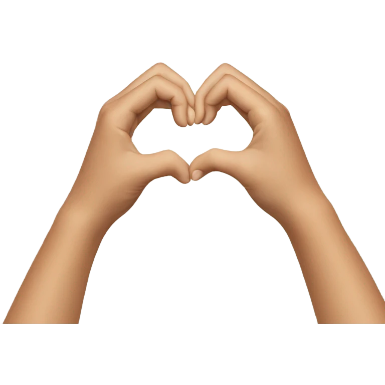 Two hands creating a heart shape emoji