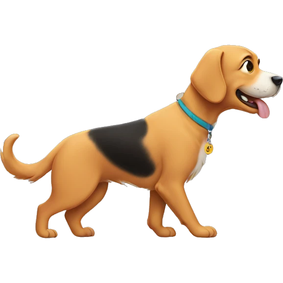 dog walking cat emoji