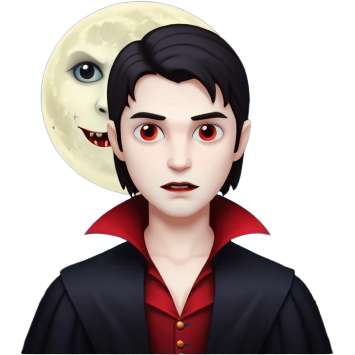Un vampiro o vampira bajo la luna emoji