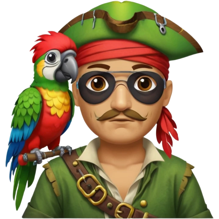 pirate and parrot emoji