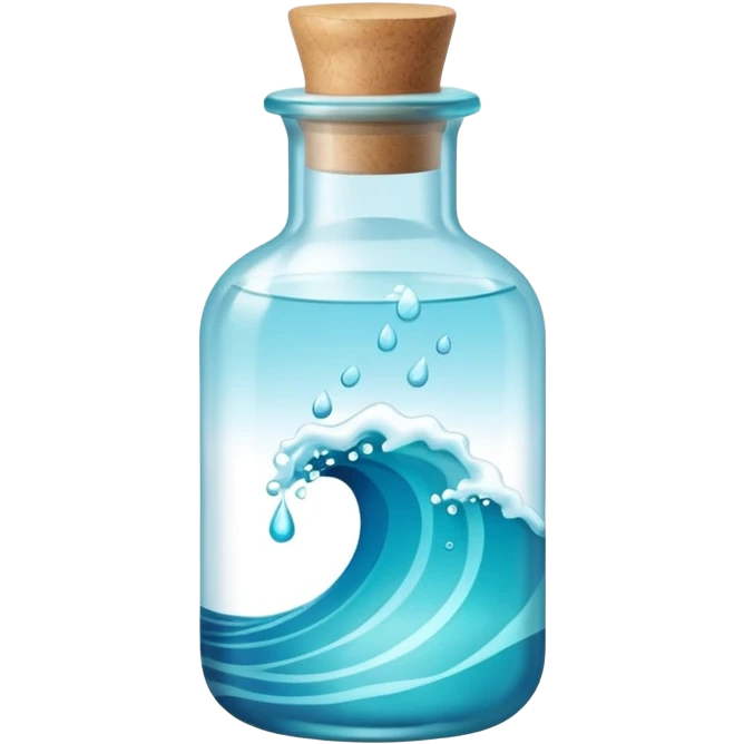 small aroma bottle with calm waves above emoji
