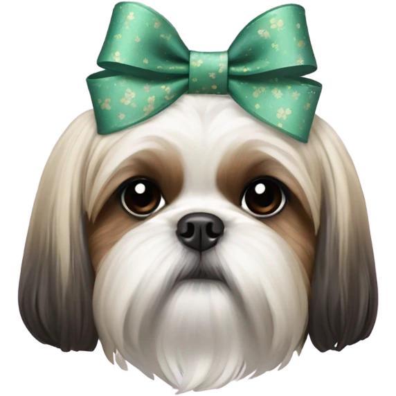 Shih tzu with bow emoji