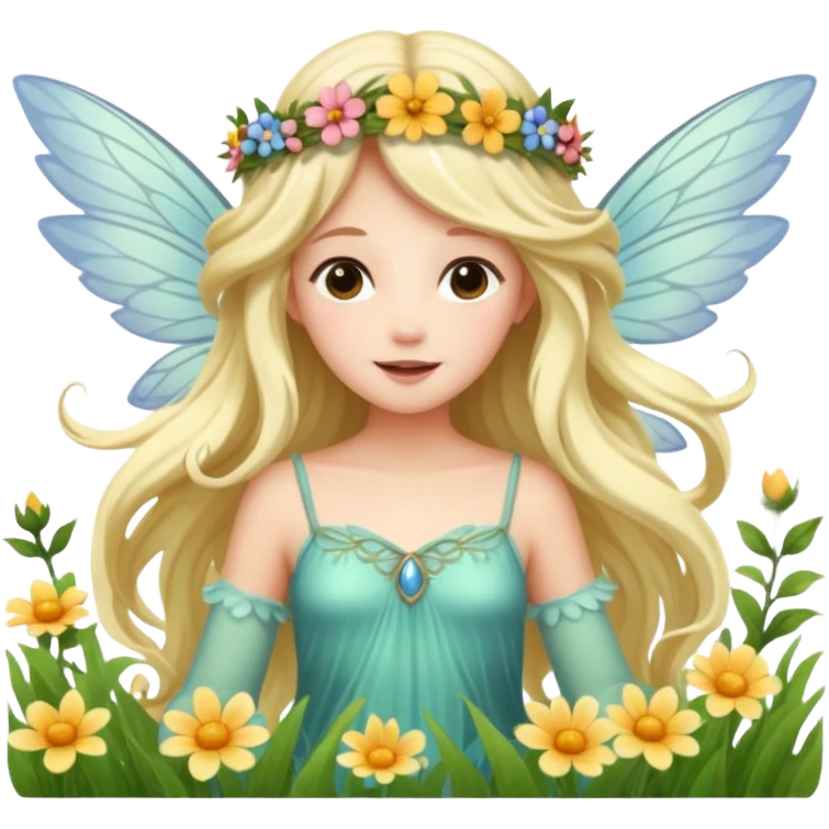 Fairy frolicking in a field emoji