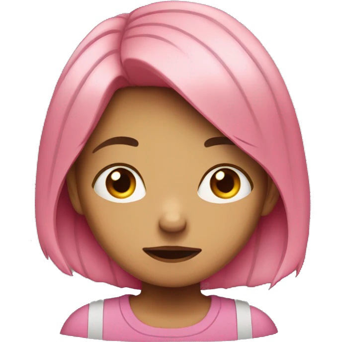 girl crying with pink hair emoji