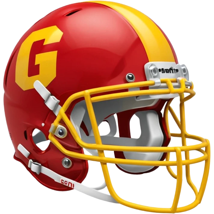 college football player helmets red & yellow mix emoji
