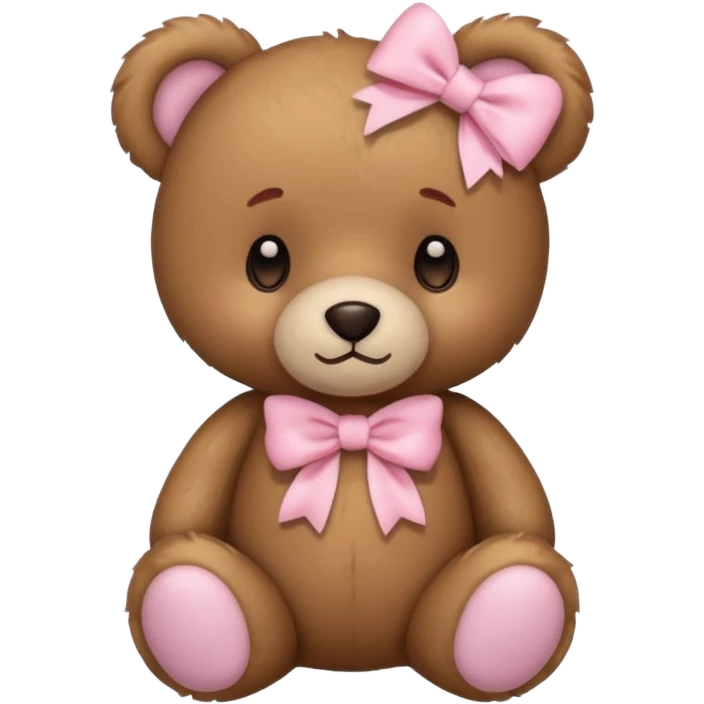 teddy bear with pastel pink bow emoji