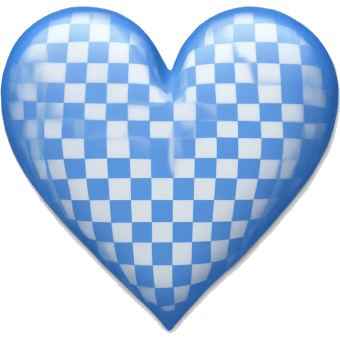 A blue and white checkered heart emoji