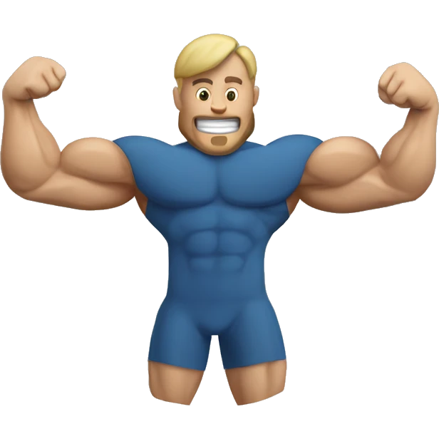 muscle flex holding plate emoji