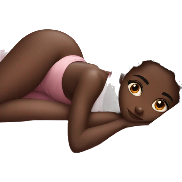 Darkskin girl in bed emoji