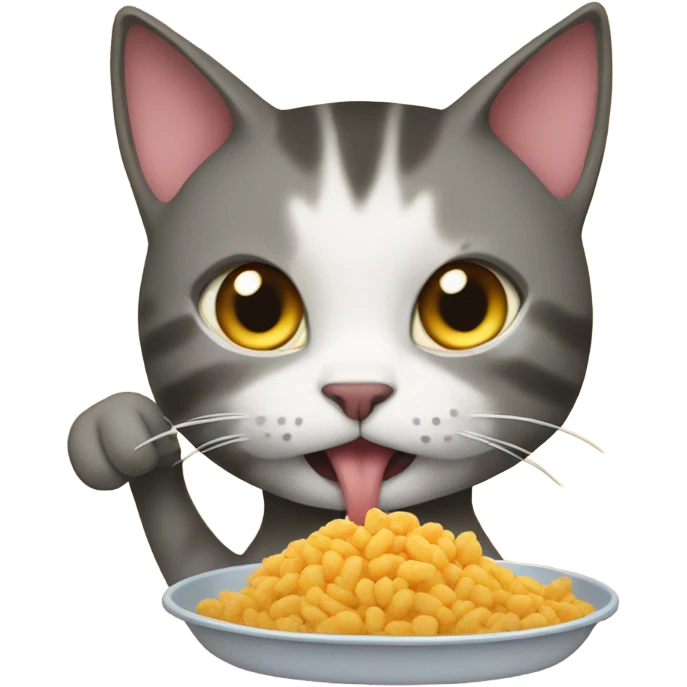 Cat eating food emoji