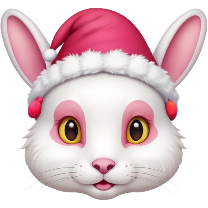 white rabbit in christmas hat emoji
