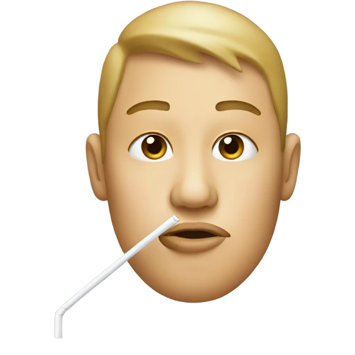 Straw in nose emoji
