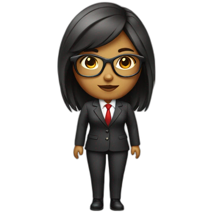 Boss girl with executive dress and red glasses  emoji
