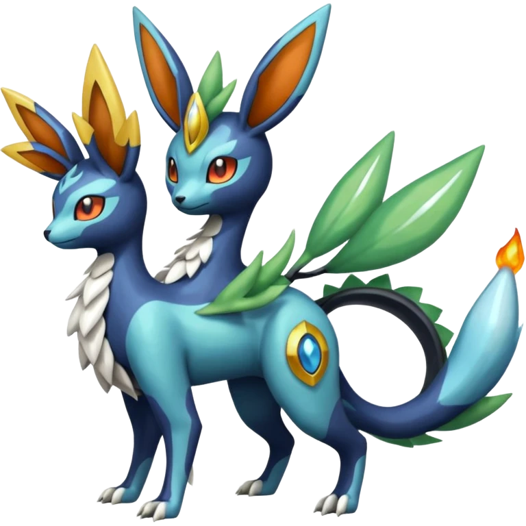 Meloetta-Zygarde-Flareon-Cresselia-Palkia-Dialga-Electrike-Manectric-Fakémon-fusion, full body emoji