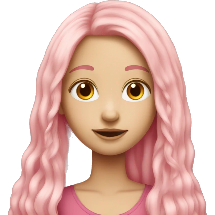 Long pink hair girl with long hair blonde girl emoji