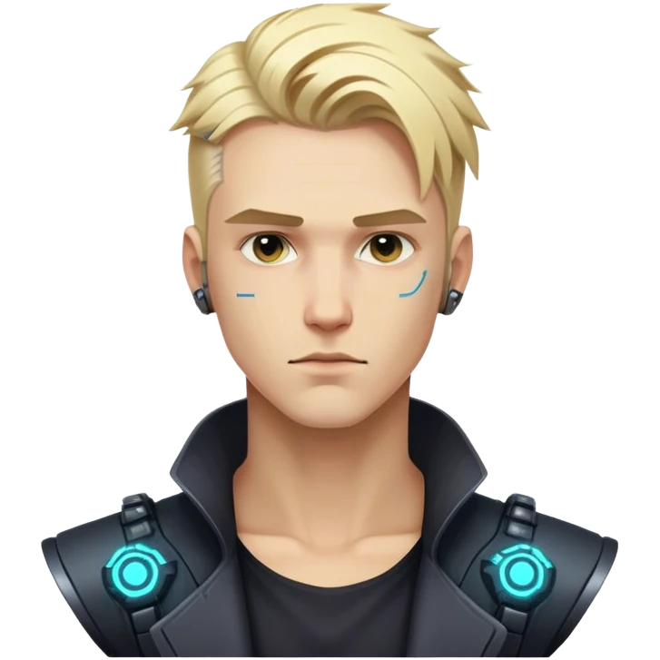 handsome man cyber punk blond  emoji