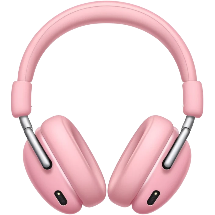 pink AirPods Max headphones with heart accents emoji