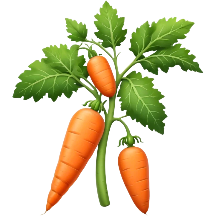cucumber, eggplant, big carrot, on a branch emoji