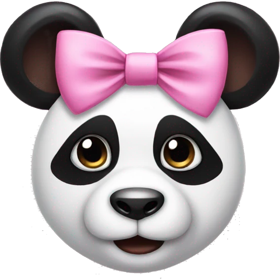 Panda wearing pink bows on ears emoji