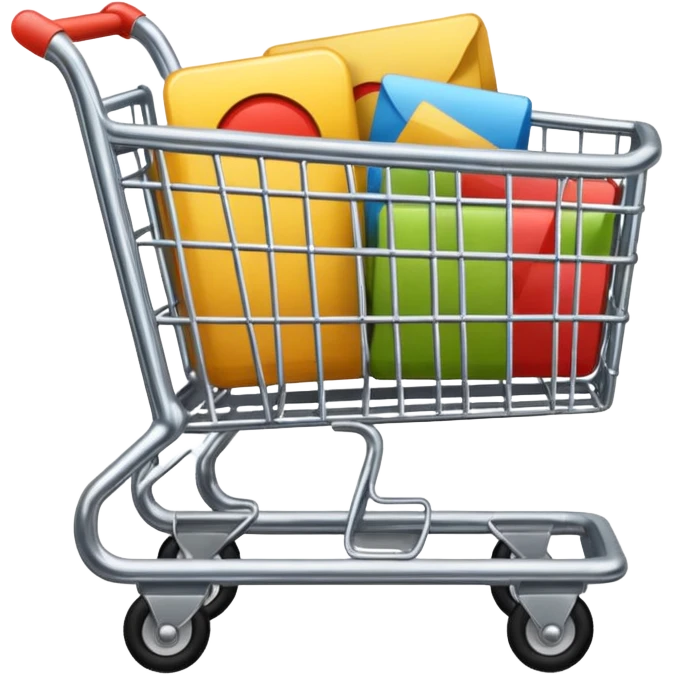 shopping cart vintage like a sticker emoji