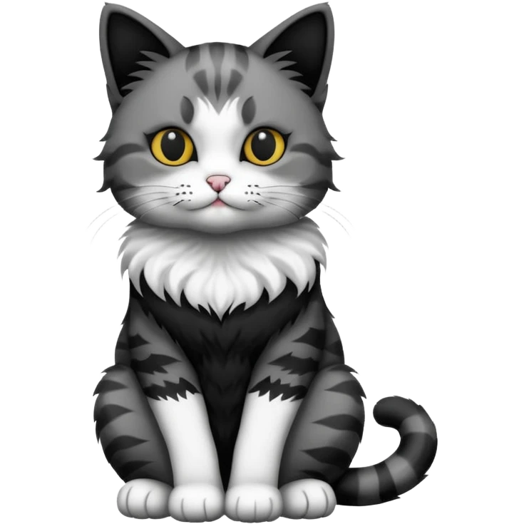 full body of cat having tattoo, front view emoji
