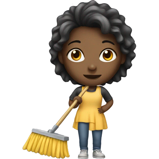 Girl with a mop emoji