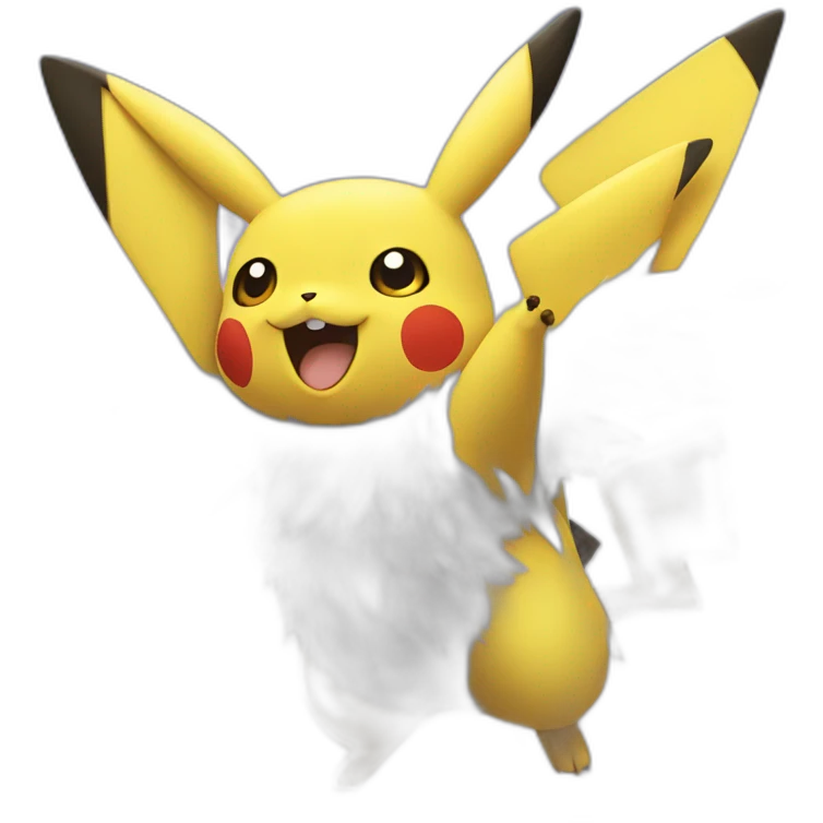 Pikachu with wings and skies emoji
