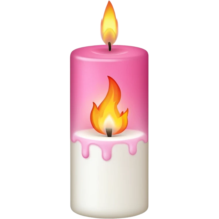 Pink fire on a white candle  emoji