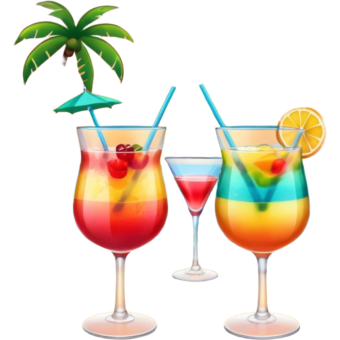 Sunset drinks by the ocean emoji