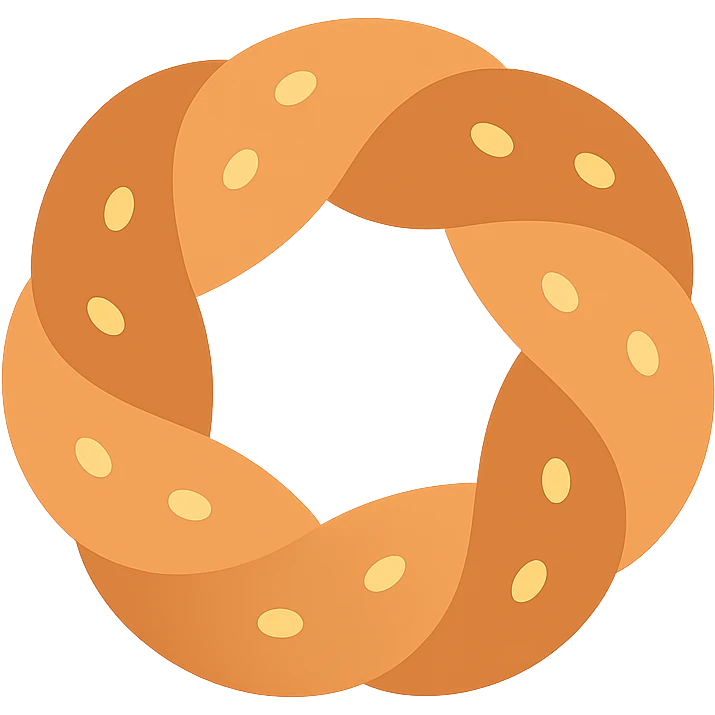 simit bread, modern icon style, simple and recognizable emoji